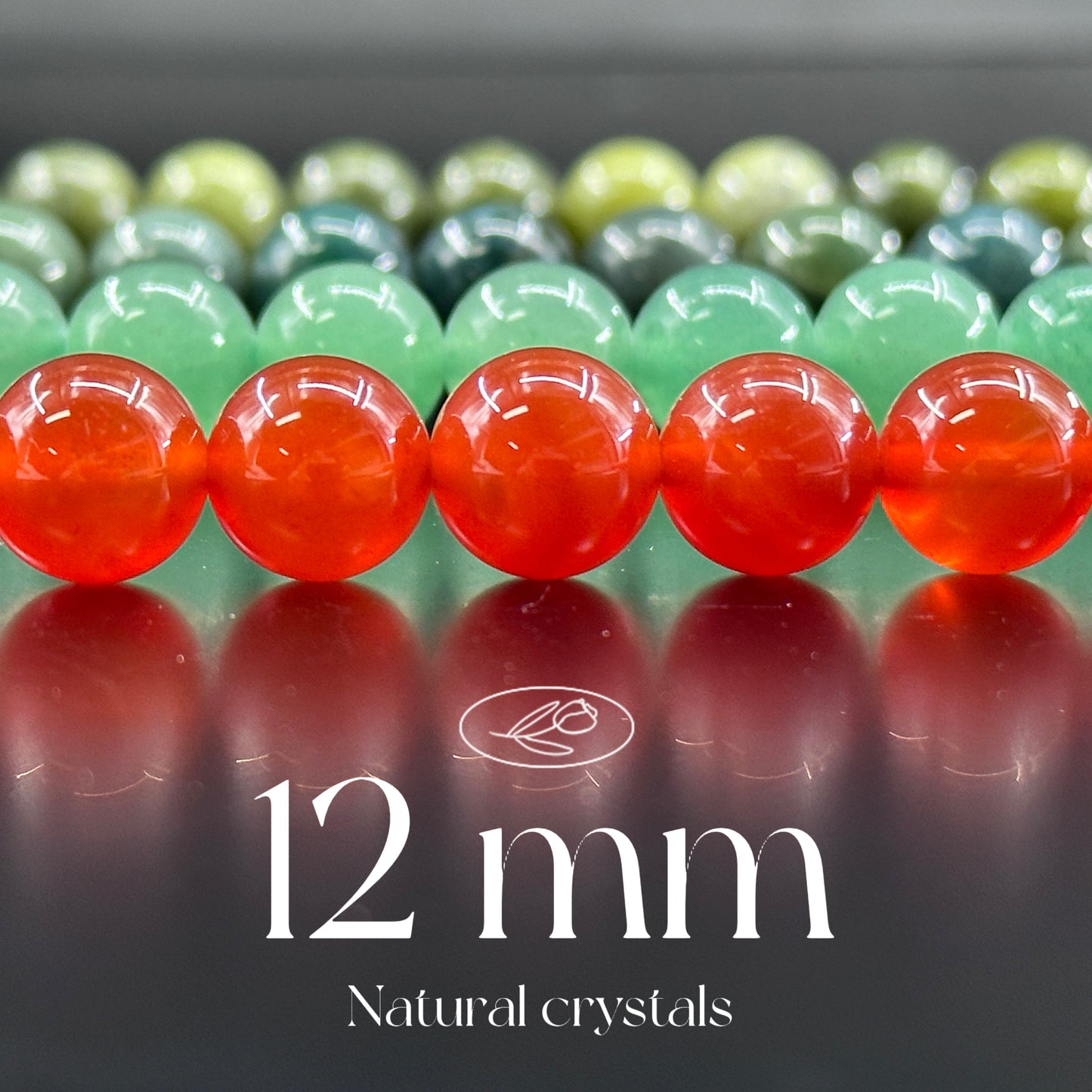 KEVI-DIY-【12 MM】Natural Crystal Beads  (1 Strand about 32PCS)