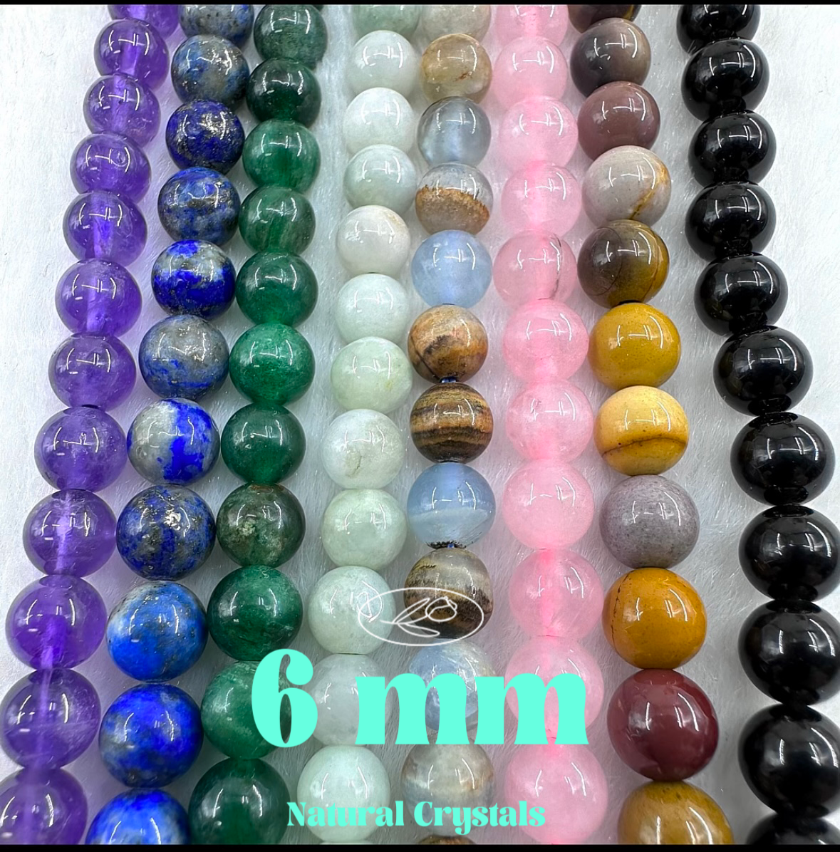 KEVI-DIY-【6 MM】Natural  Crystal Semi-finished Beads (1 Strand about 58-65PCS)