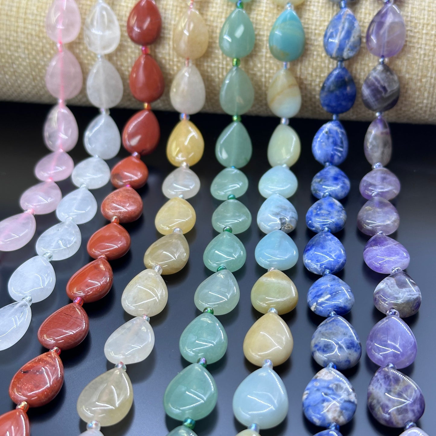 KEVI-DIY 【13*18mm】Natural Crystal Water Drop Shape Beads (20PCS/Strand)DIY Accessories Necklace Bracelet Hair Accessories Materials