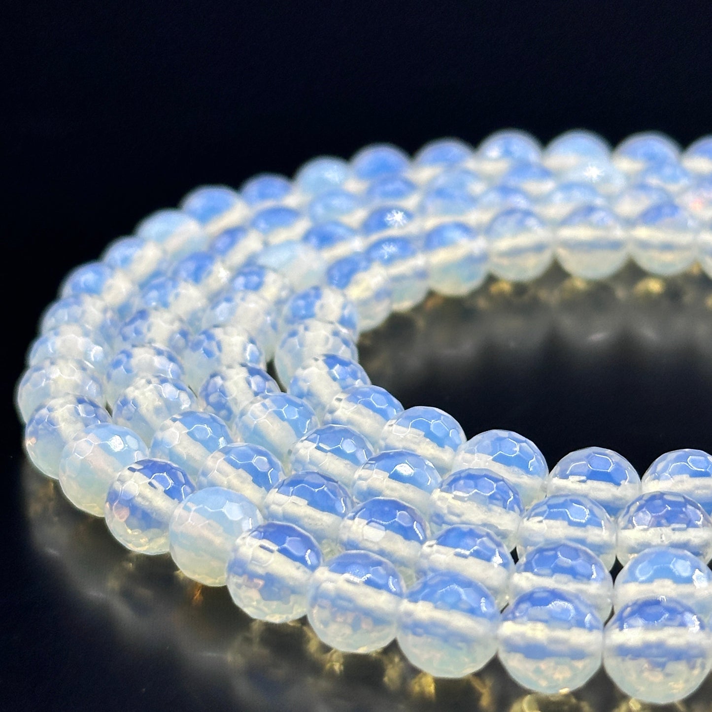 KEVI-DIY【8mm】Faceted  Crystal Beads (46PCS/Strand ) With Box Needles Strings Spacers