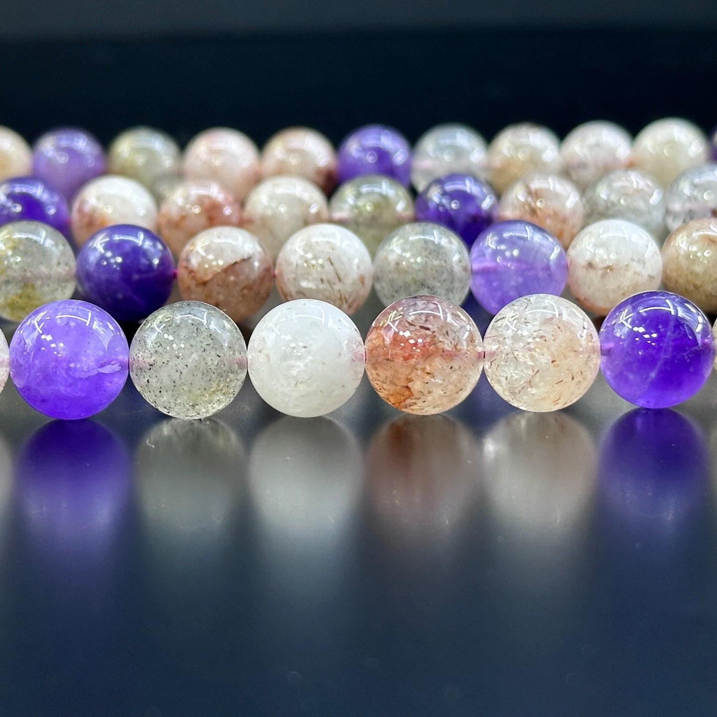 KEVI-DIY-【12 MM】Natural Crystal Beads  (1 Strand about 32PCS)