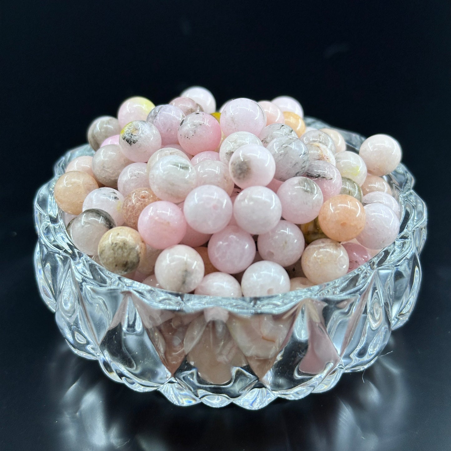 KEVI-DIY 8mm（±0.5mm)  Natural Crystal Bead Set | 180 Beads + Free Elastic  Strings & Charming Spacers | Make 8 Bracelets